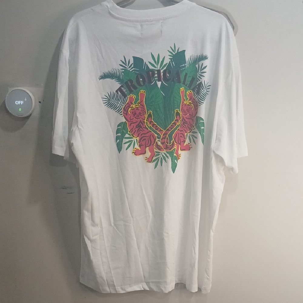 Piombo White Tropical Graphic Tee